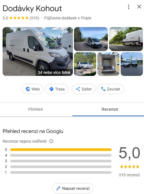 Spolehlivá půjčovna dodávek Kohout