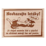 Dřevěná cedulka – Nevhazujte letáky – 20×30 cm