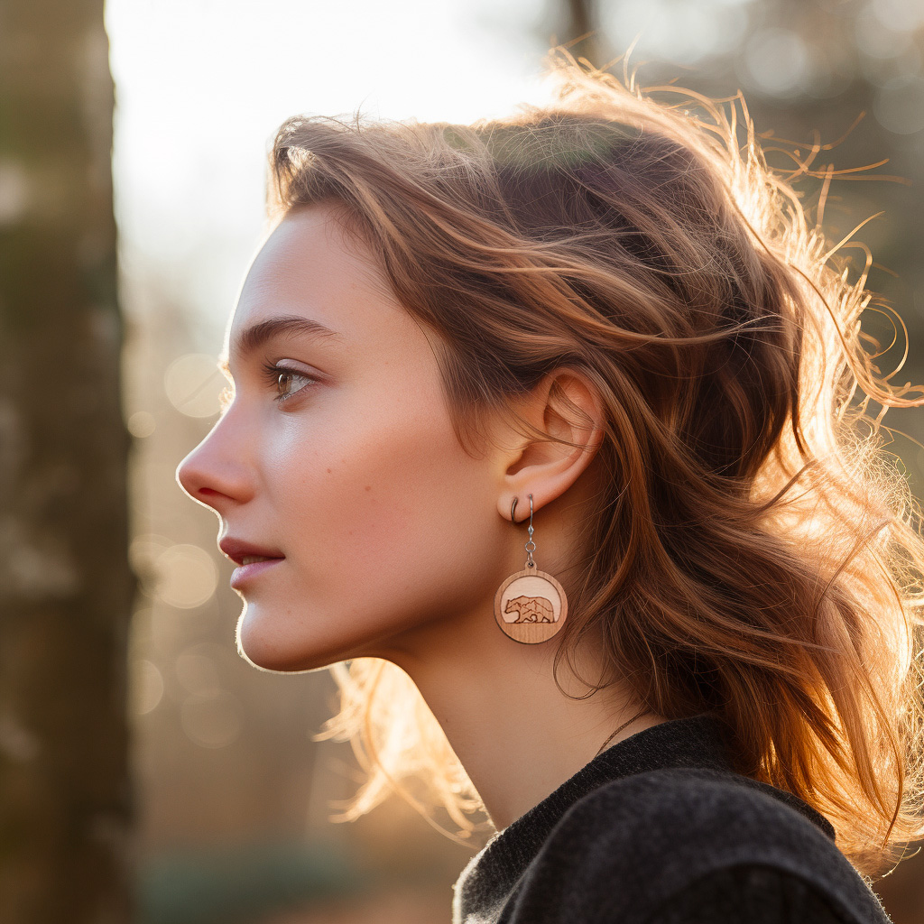 Dřevěné náušnice HOORAY - Orso Dřevěné náušnice HOORAY - Orso - Obrázek 2