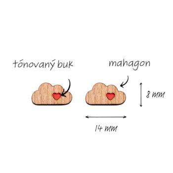 Dřevěné náušnice HOORAY - Soffio srdce