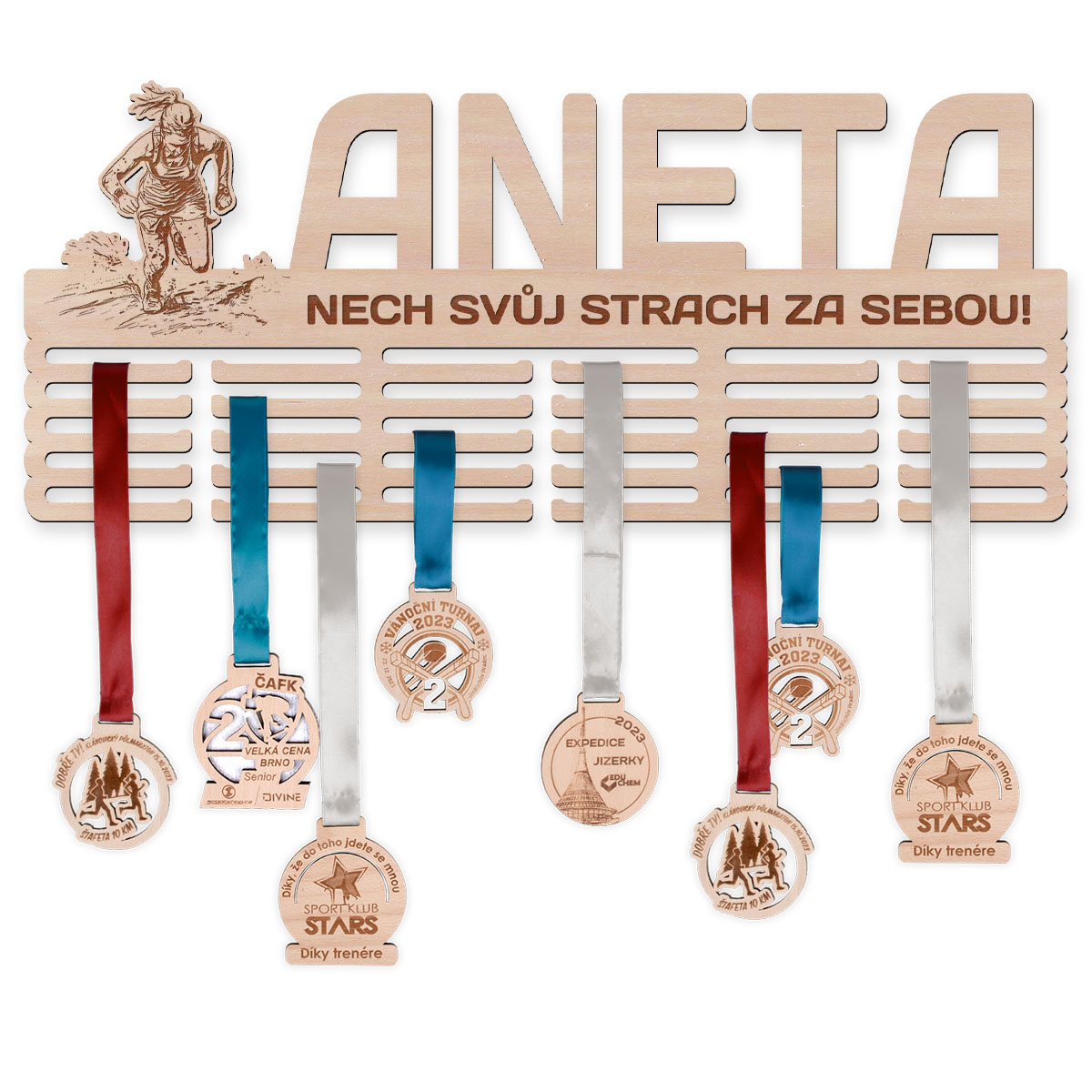 Věšák na medaile - OCR, žena Velikost věšáku: Velký (70 x 30 cm) Věšák na medaile - OCR, žena Velikost věšáku: Velký (70 x 30 cm)