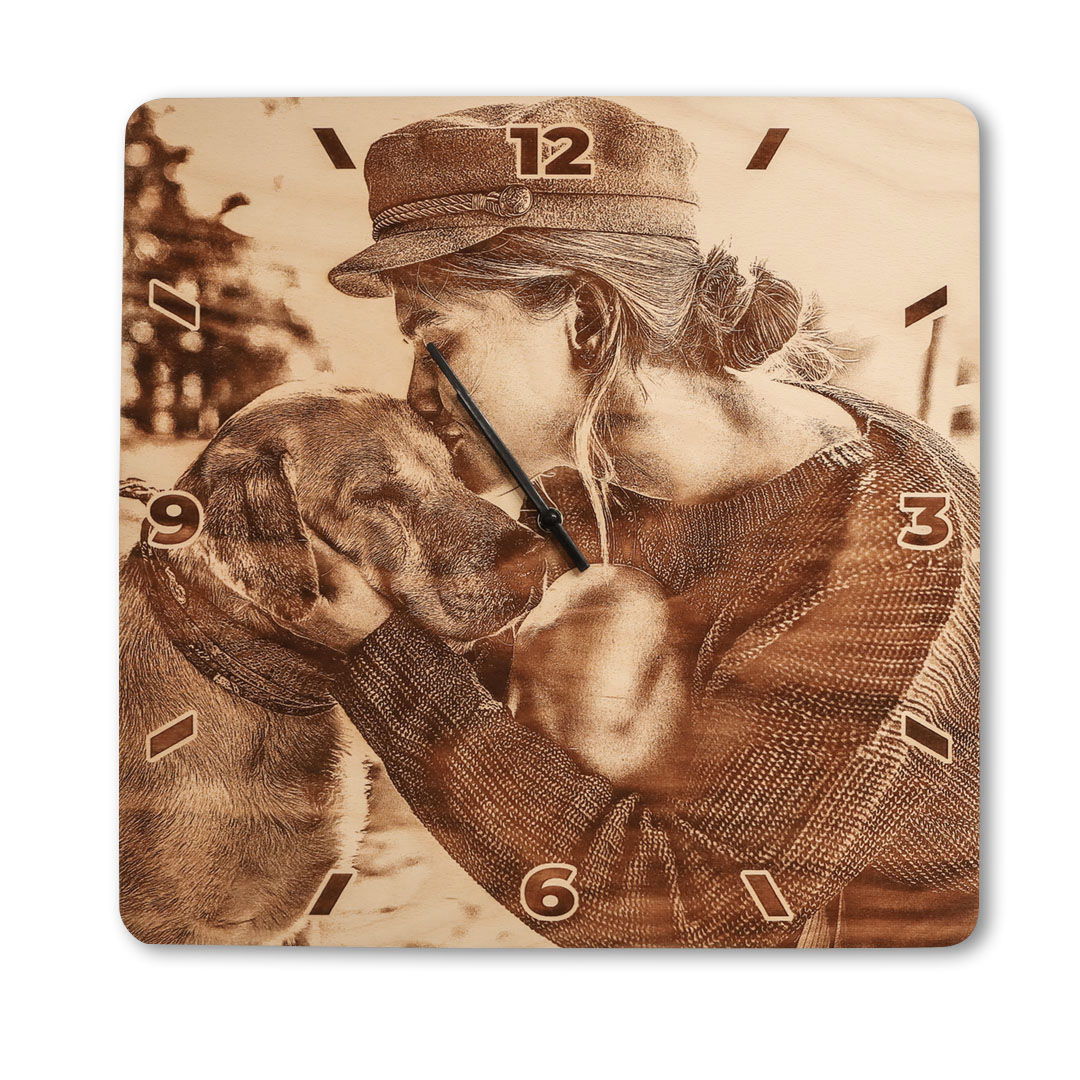 Dřevěné nástěnné hodiny - Vlastní fotografie Velikost nástěnných hodin: Čtvercové 30x30cm